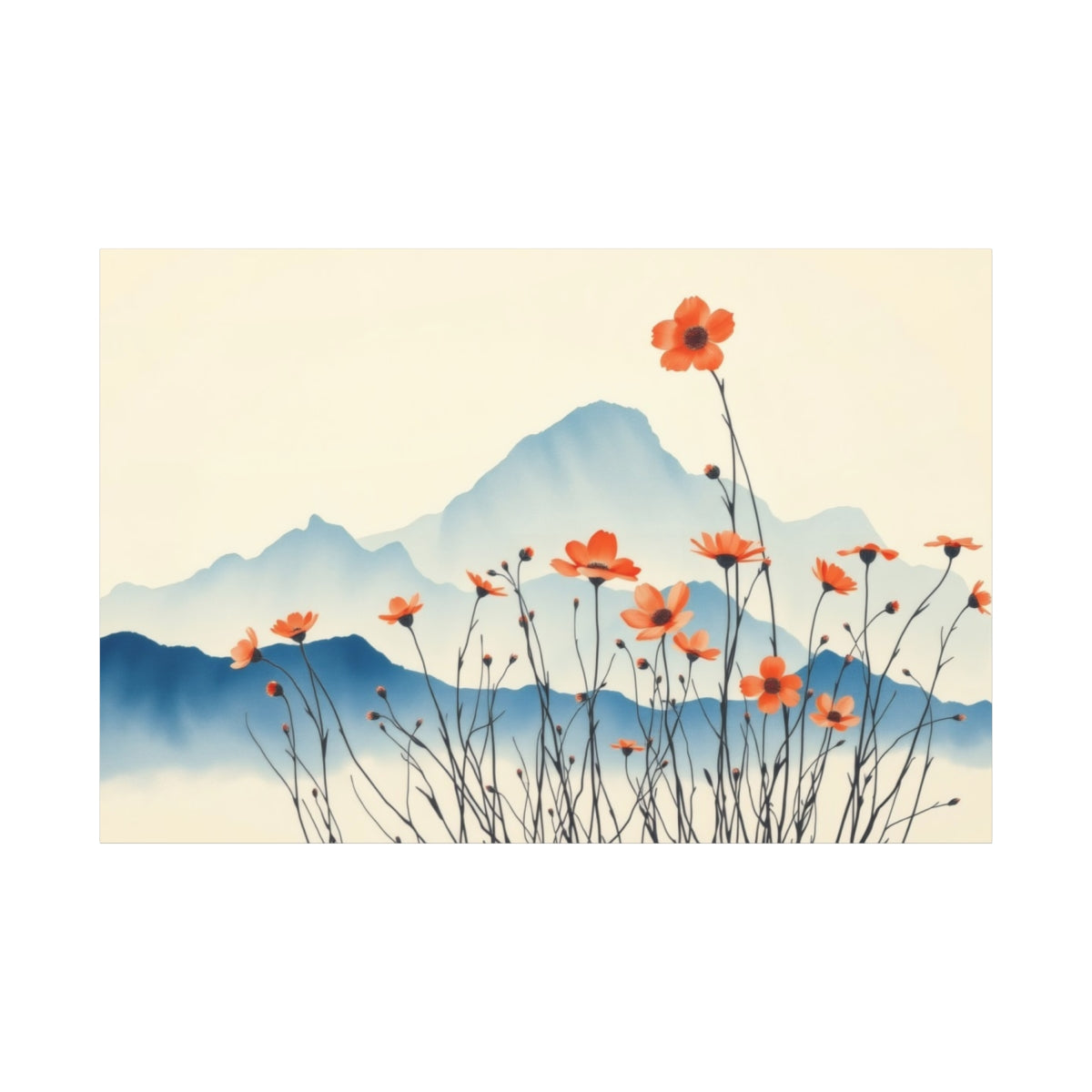 Blossoms Against Distant Peaks