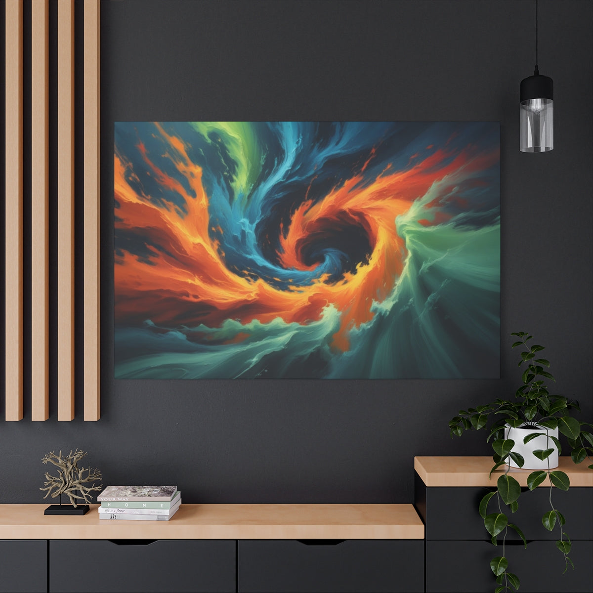 Vortex of Flames and Waves