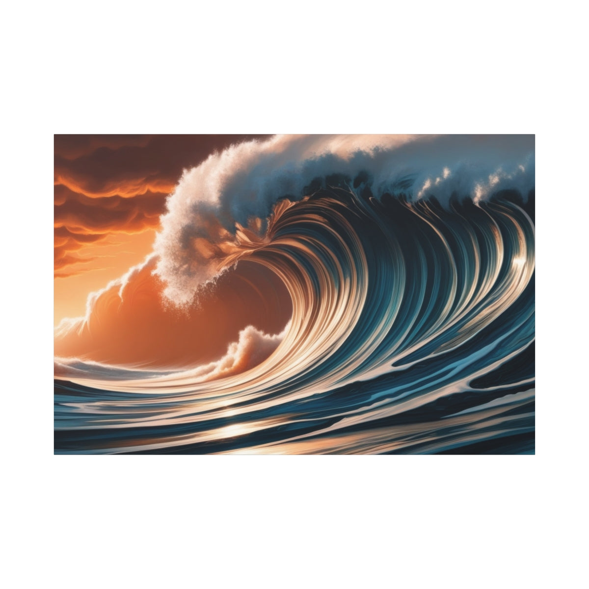 Majestic Ocean Surge at Sunset