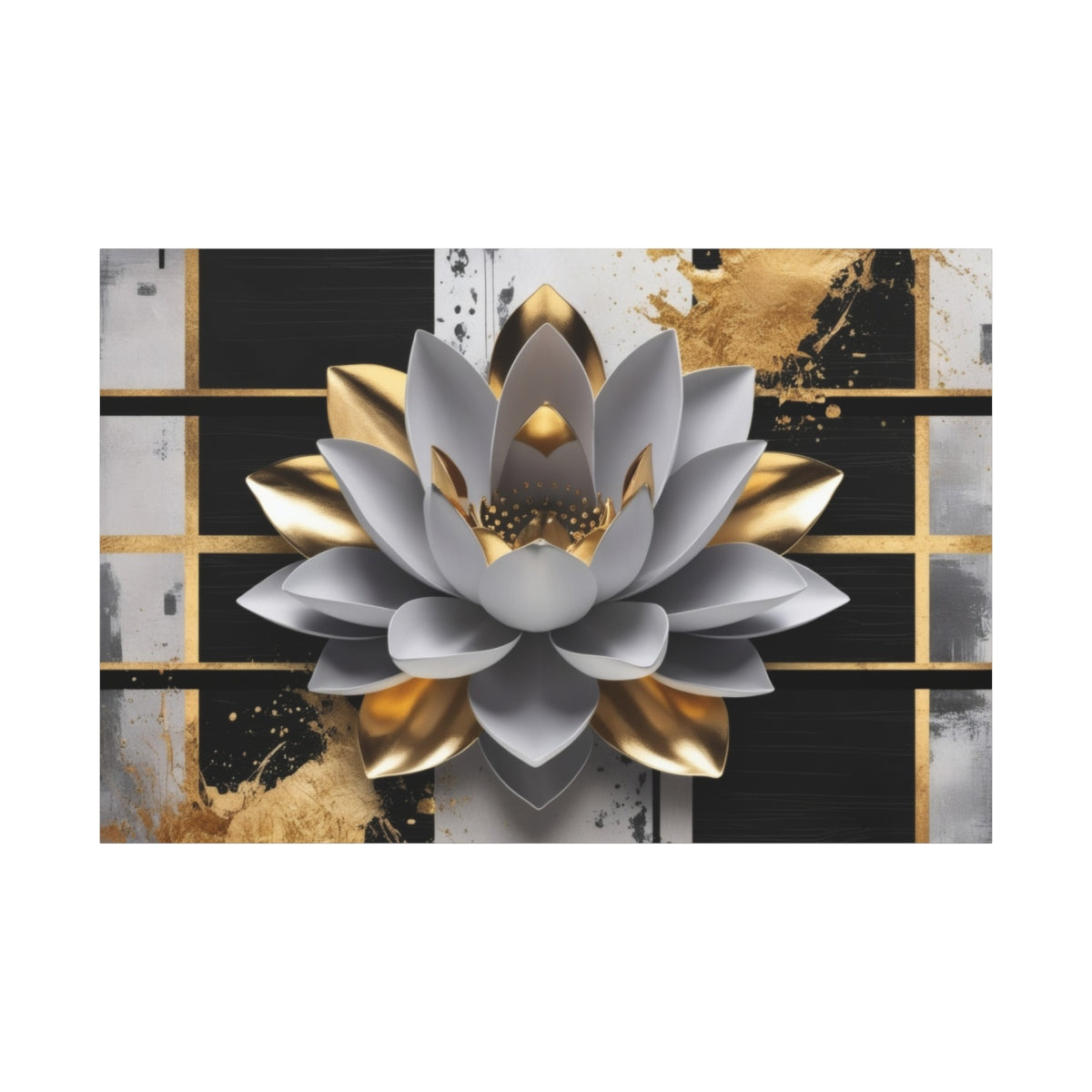 Lotus Elegance in Metallic Harmony