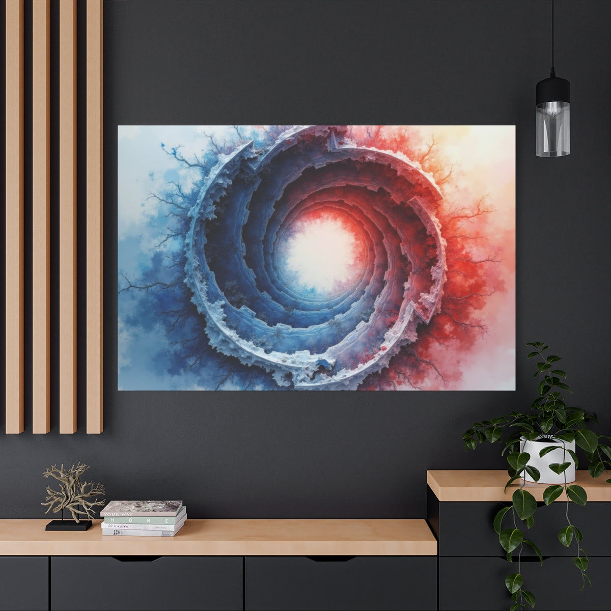 Spiraling Frost and Flame