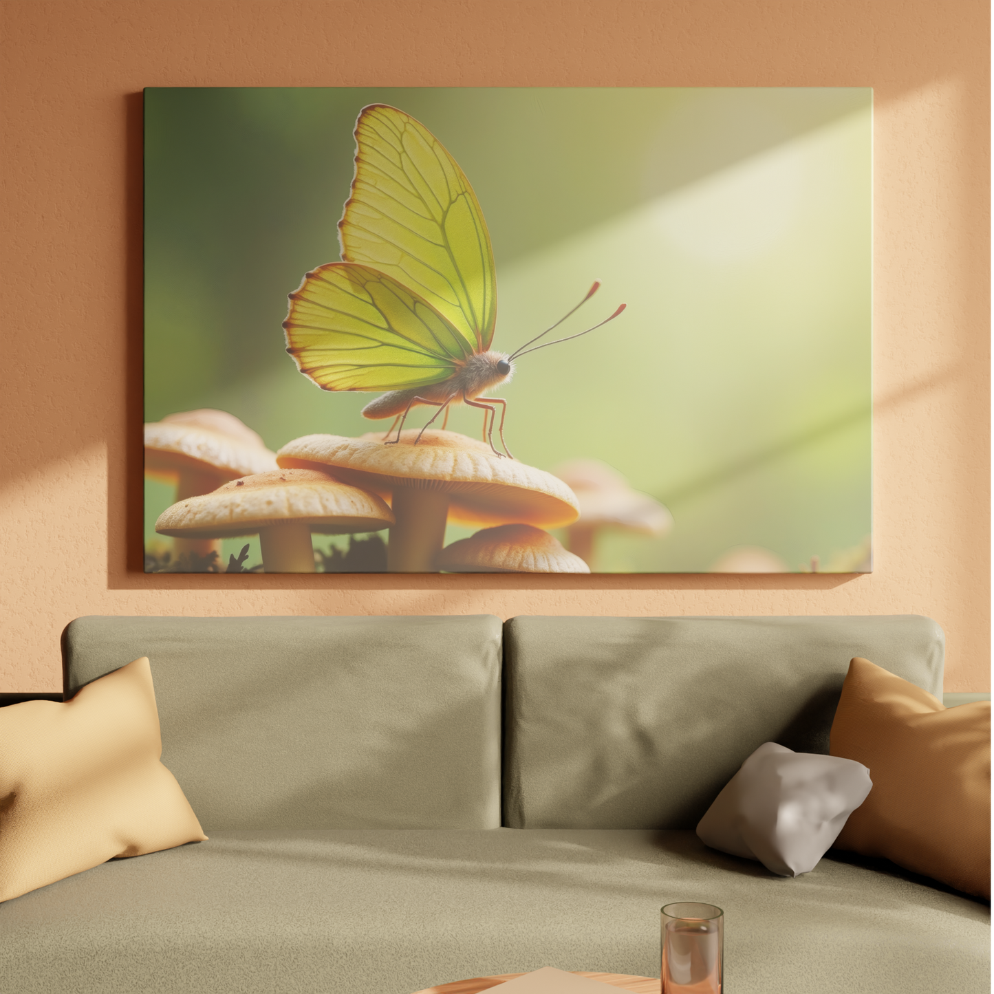 Butterfly Reverie on Forest Mushrooms