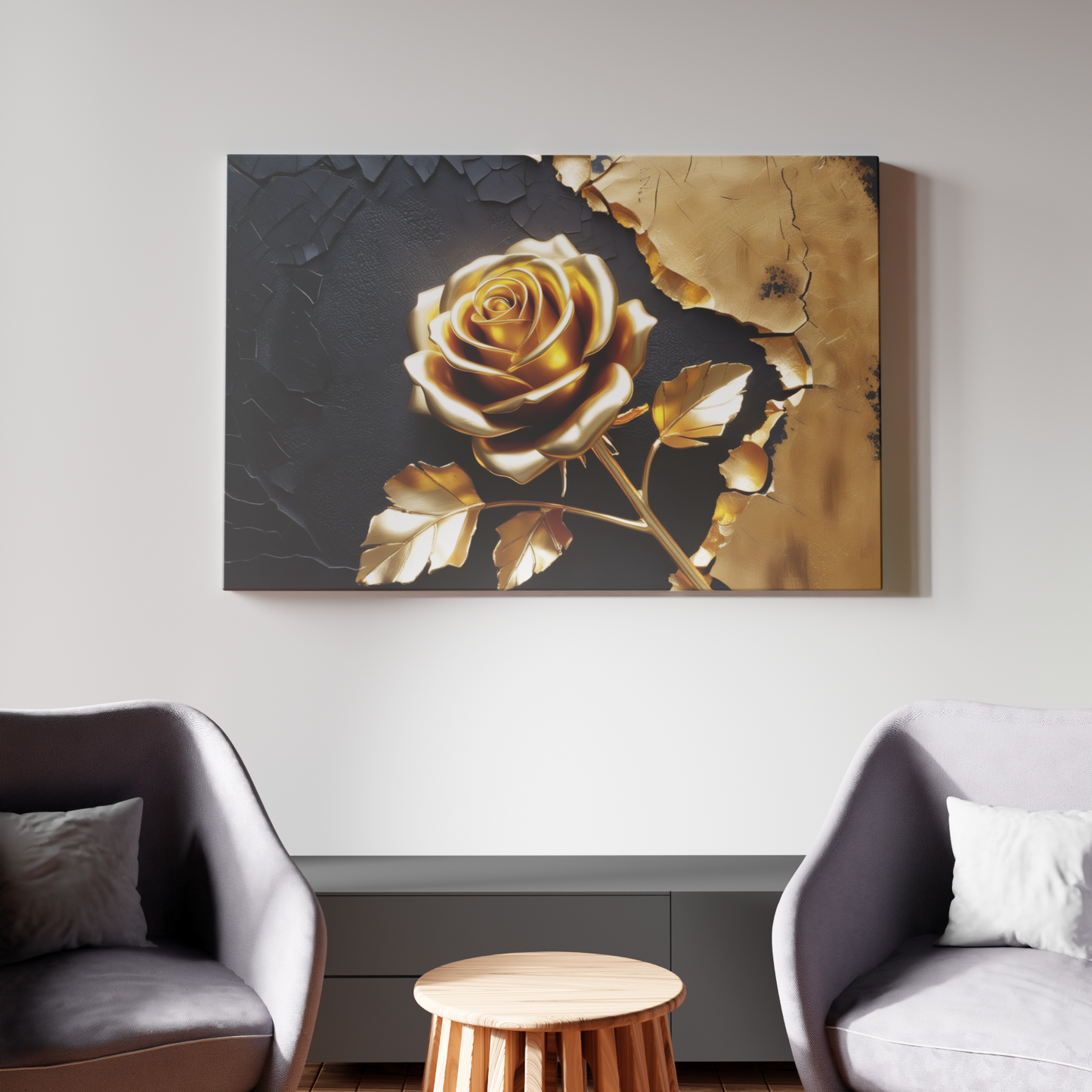 Golden Bloom Against Timeworn Texture