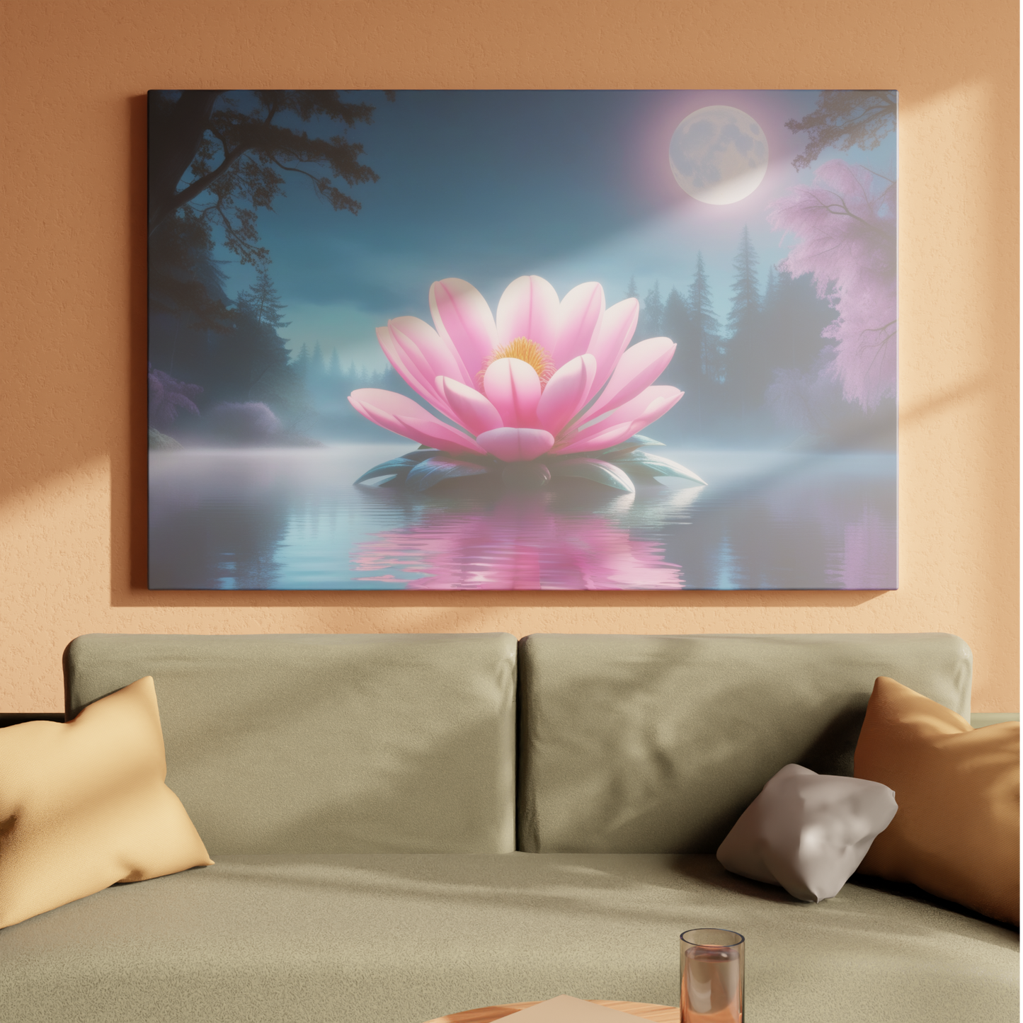 Moonlit Blossom on Tranquil Waters