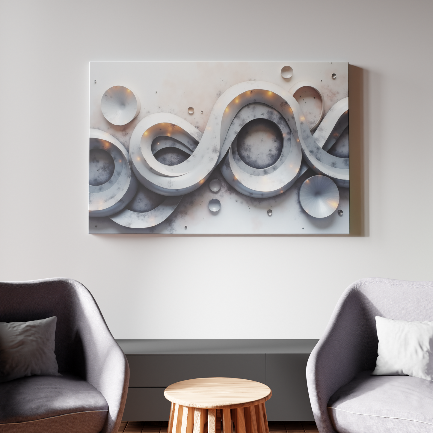 Ethereal Flow of Silver Waves