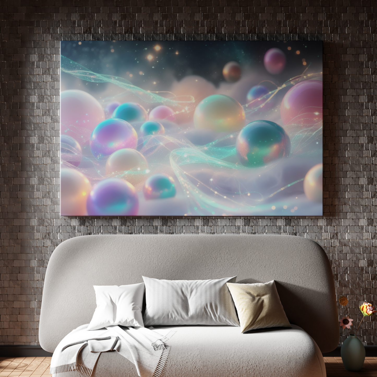 Dreamscape of Iridescent Orbs