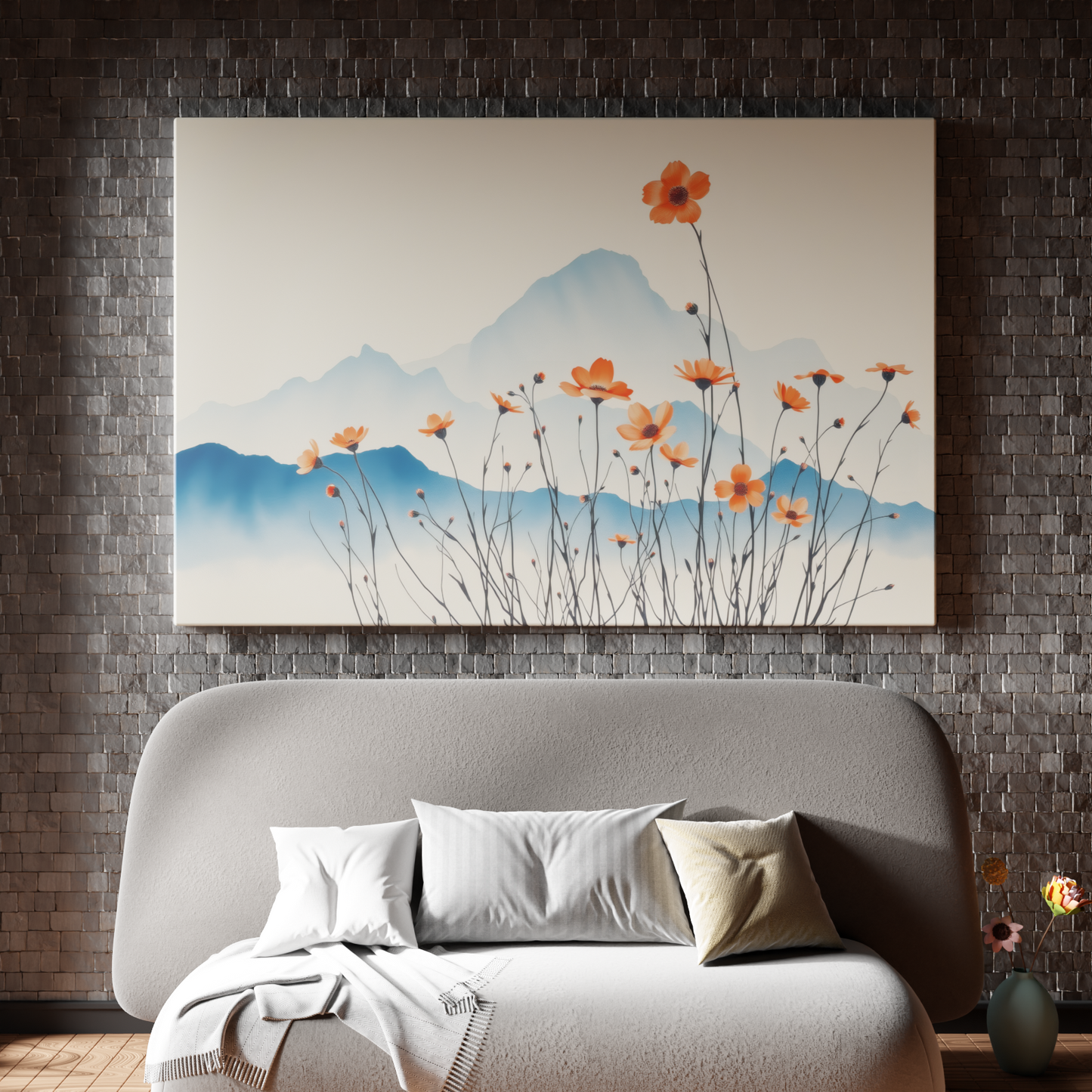 Blossoms Against Distant Peaks