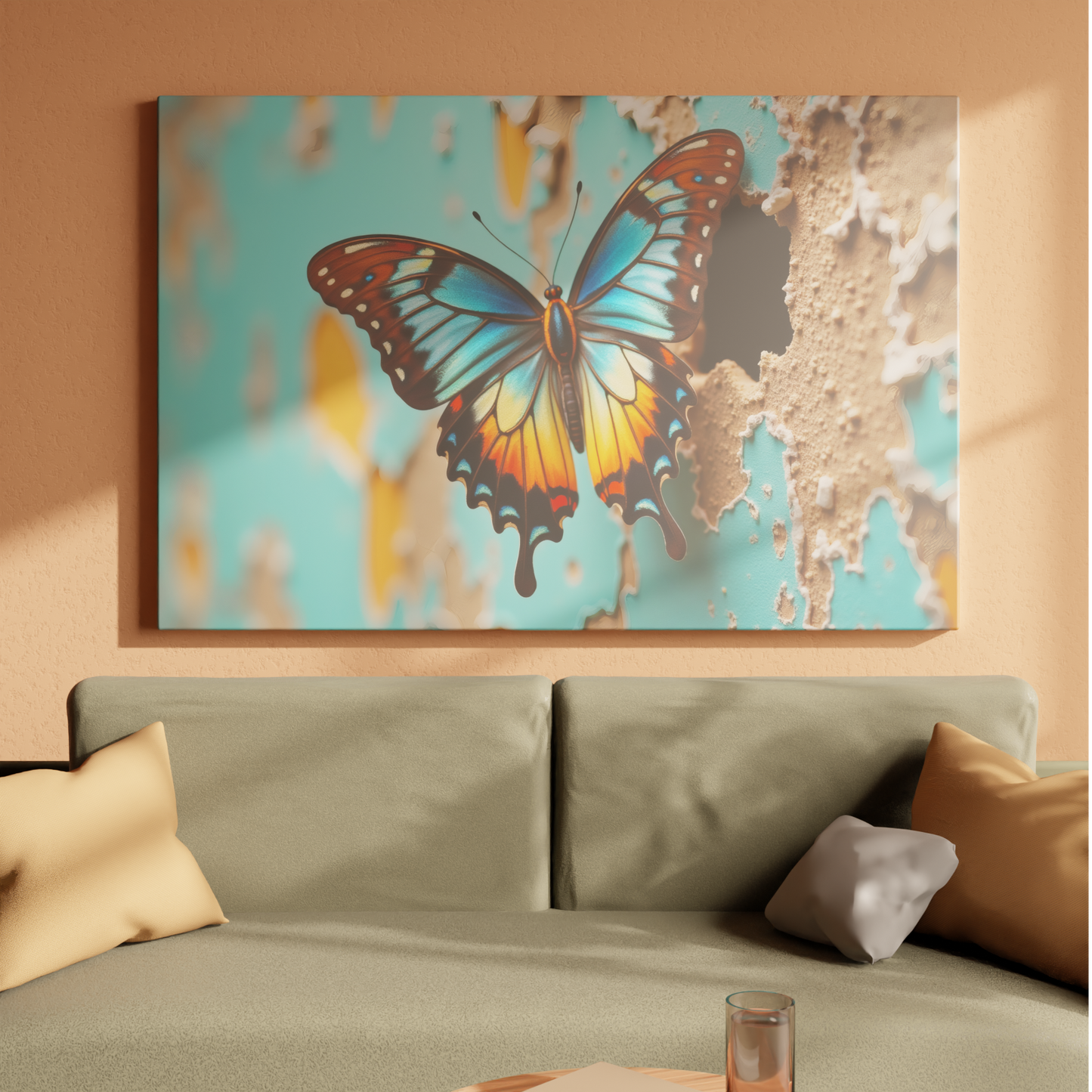 Butterfly Amidst Decay: A Contrast in Beauty