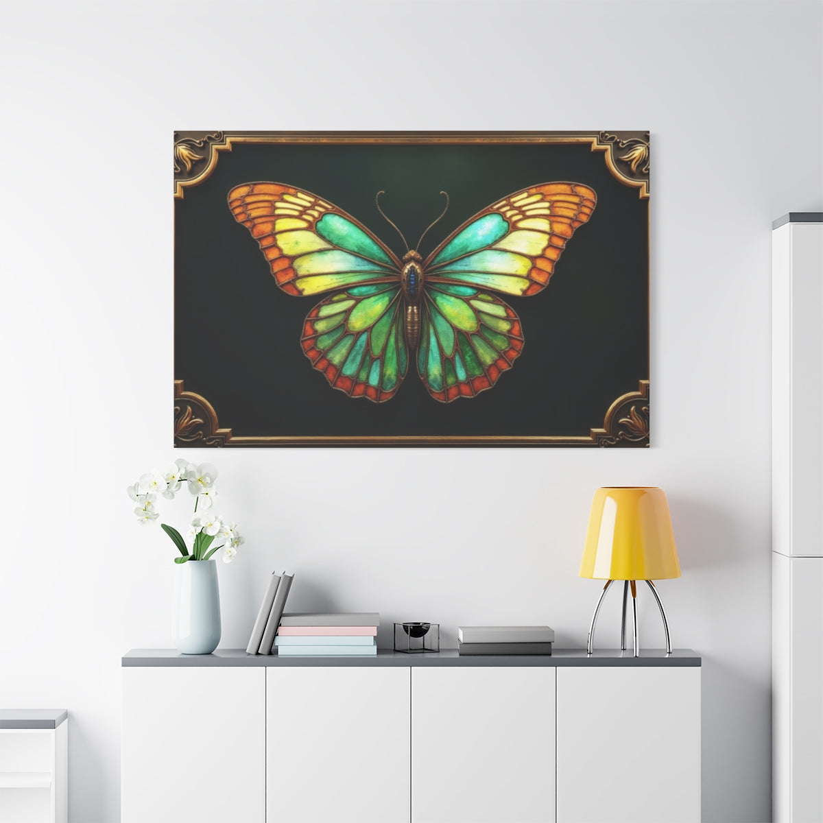 Ethereal Butterfly in Stained Glass