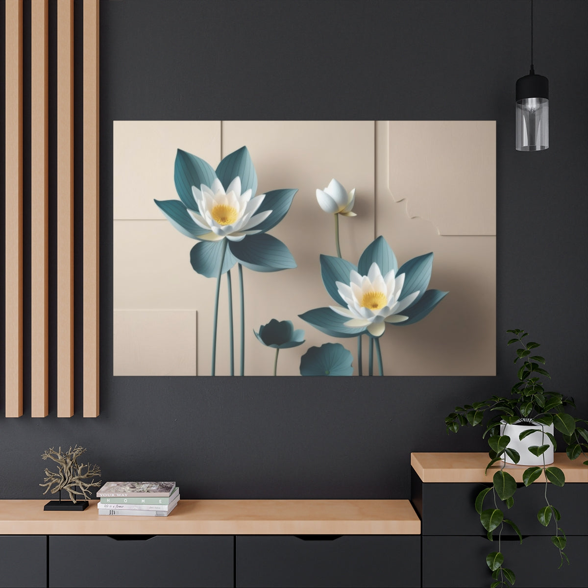 Enchanted Lotuses on Warm Canvas
