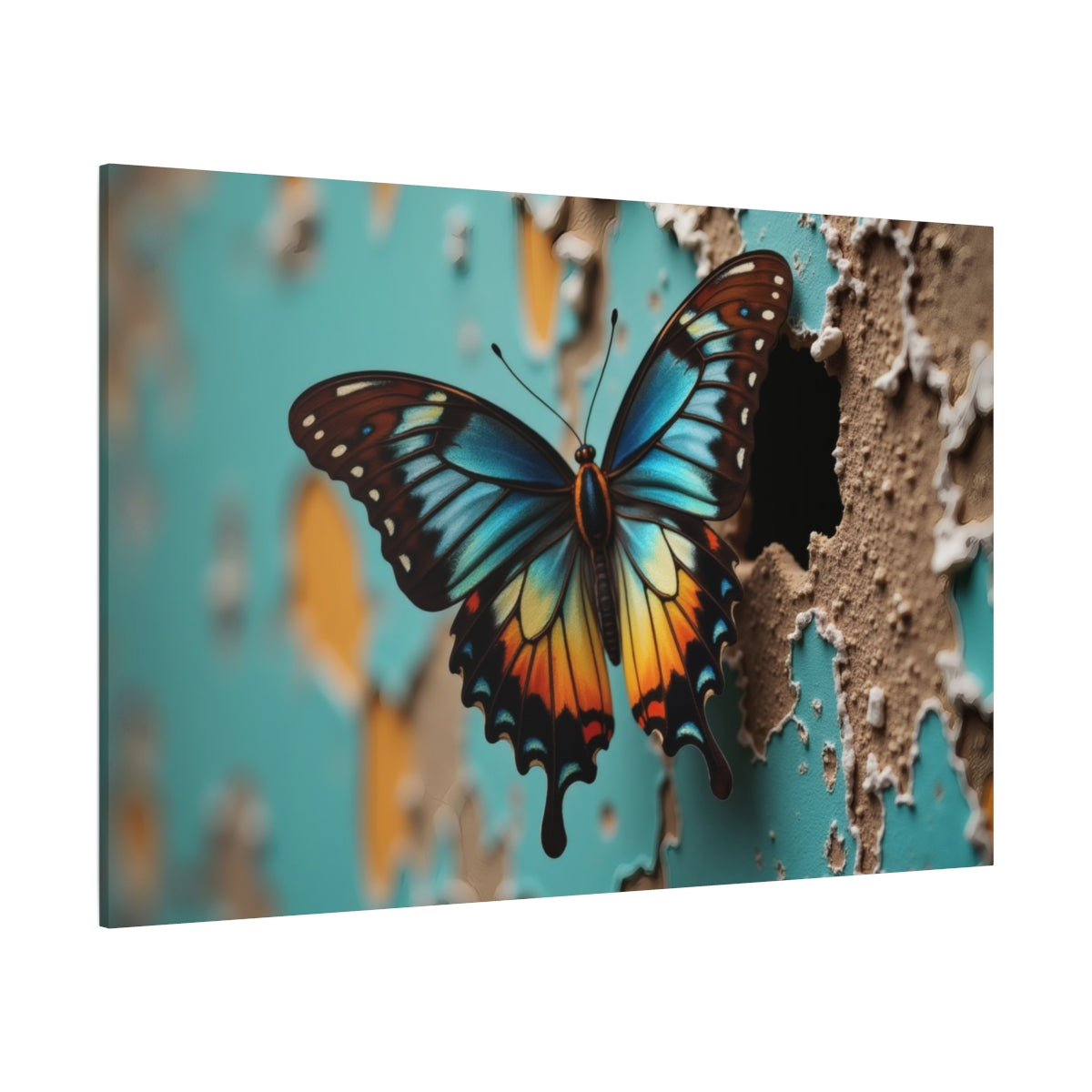 Butterfly Amidst Decay: A Contrast in Beauty