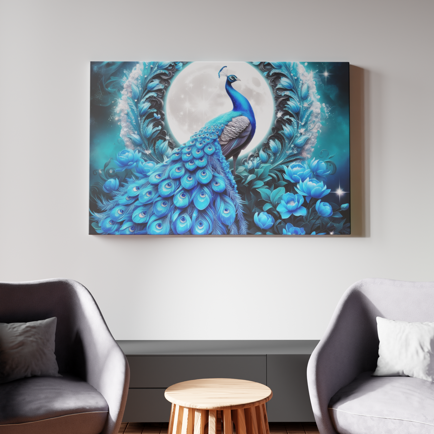 Mystical Moonlit Peacock