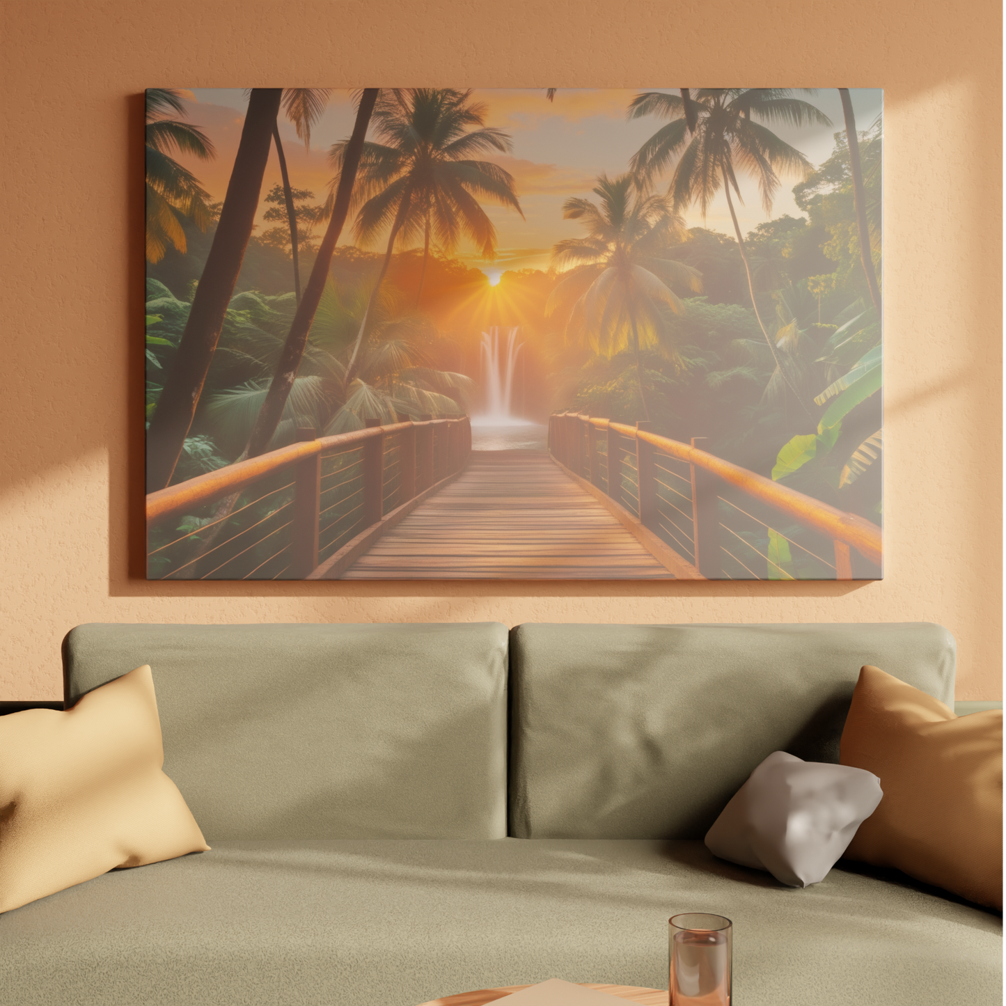 Sunset Serenity Over the Jungle Bridge