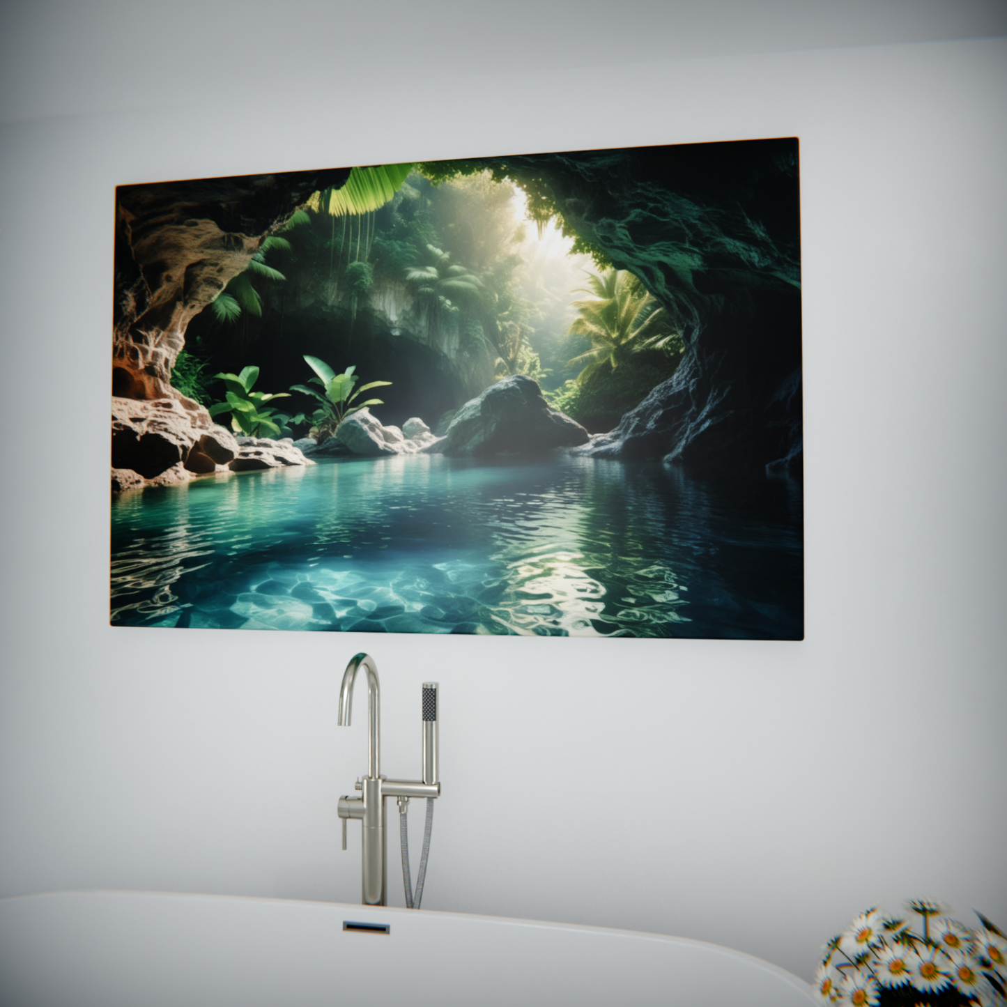 Secret Oasis: Sunlit Grotto Retreat