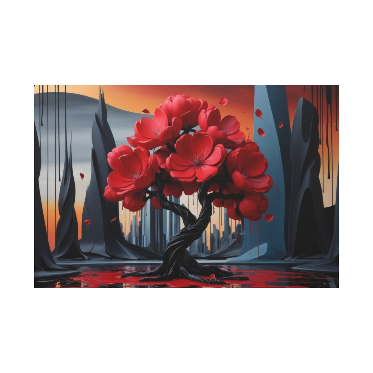 Crimson Blossom in a Surreal Realm