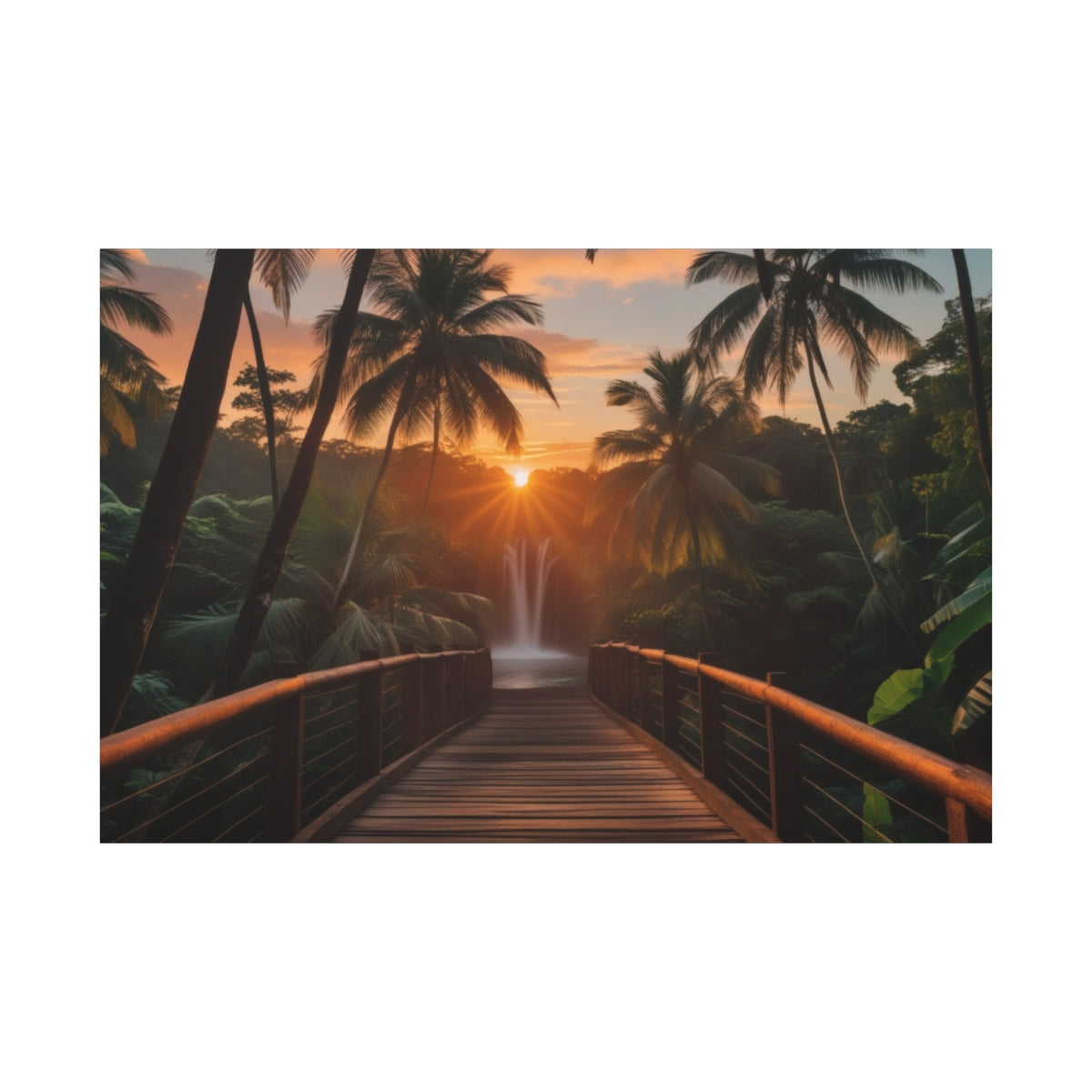 Sunset Serenity Over the Jungle Bridge