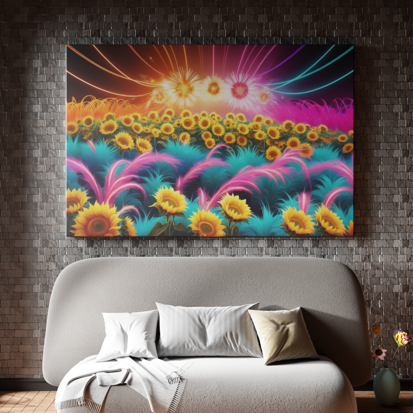 Neon Sunflower Symphony