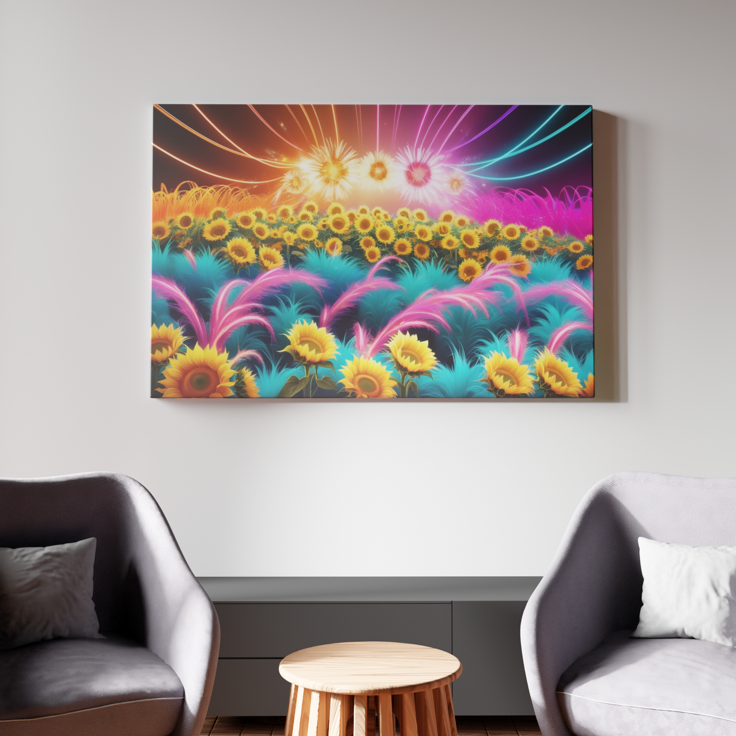 Neon Sunflower Symphony
