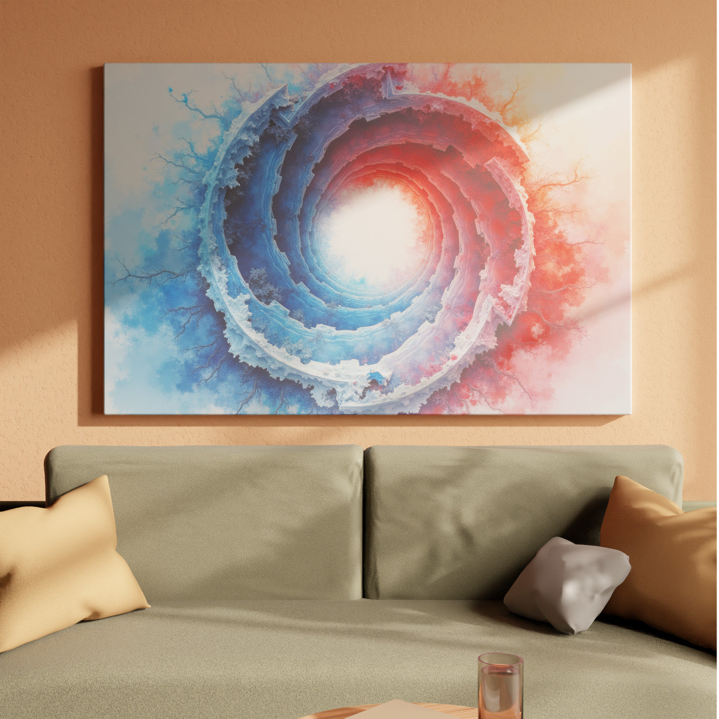 Spiraling Frost and Flame