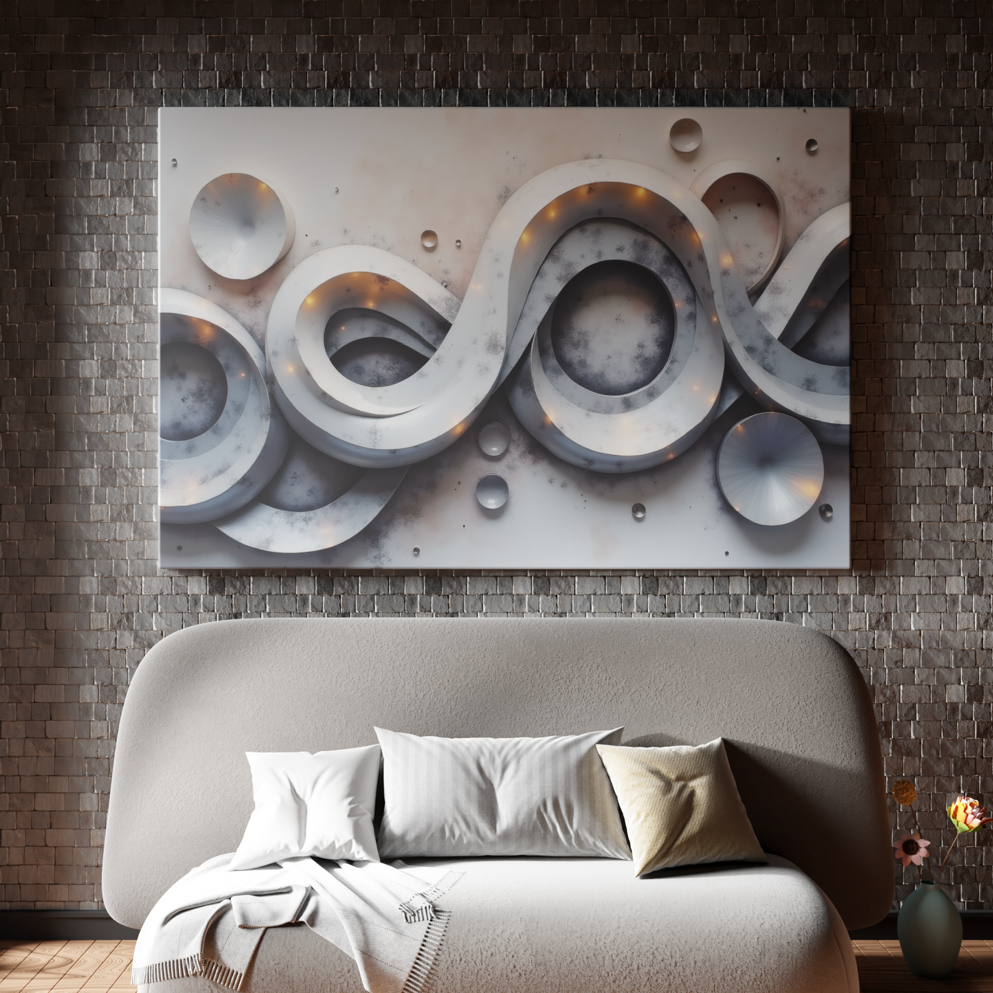 Ethereal Flow of Silver Waves