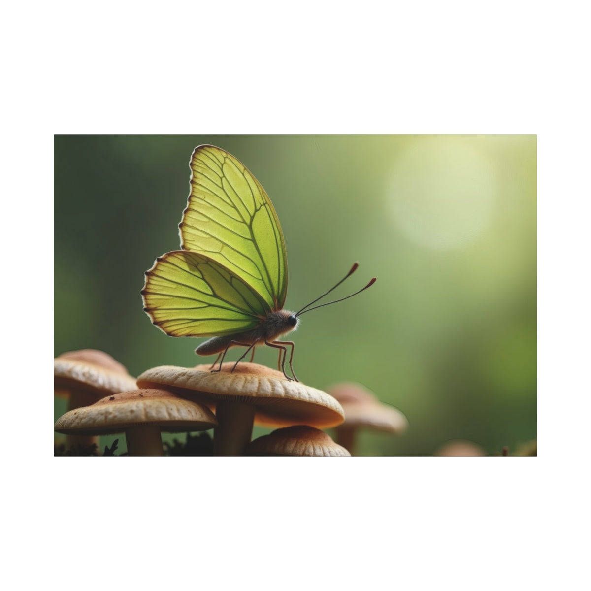 Butterfly Reverie on Forest Mushrooms