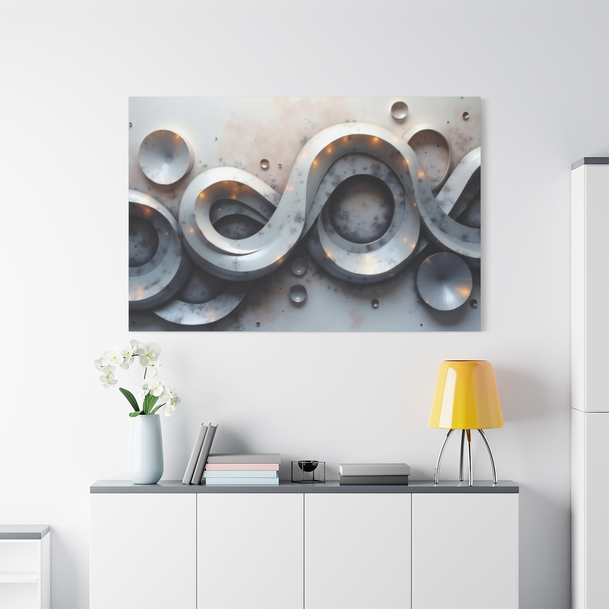 Ethereal Flow of Silver Waves