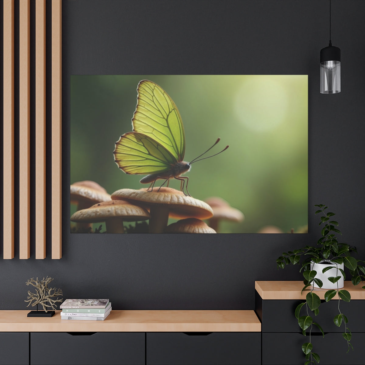 Butterfly Reverie on Forest Mushrooms