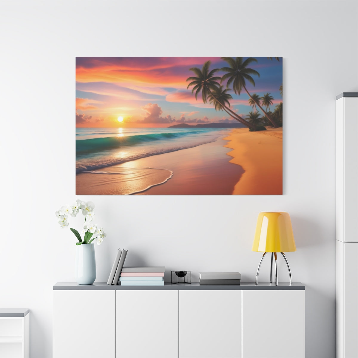 Tropical Tranquility: Sunset on the Shore
