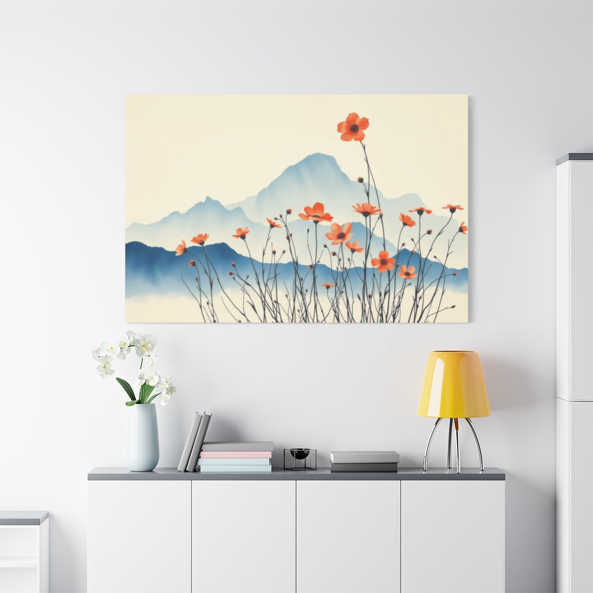 Blossoms Against Distant Peaks