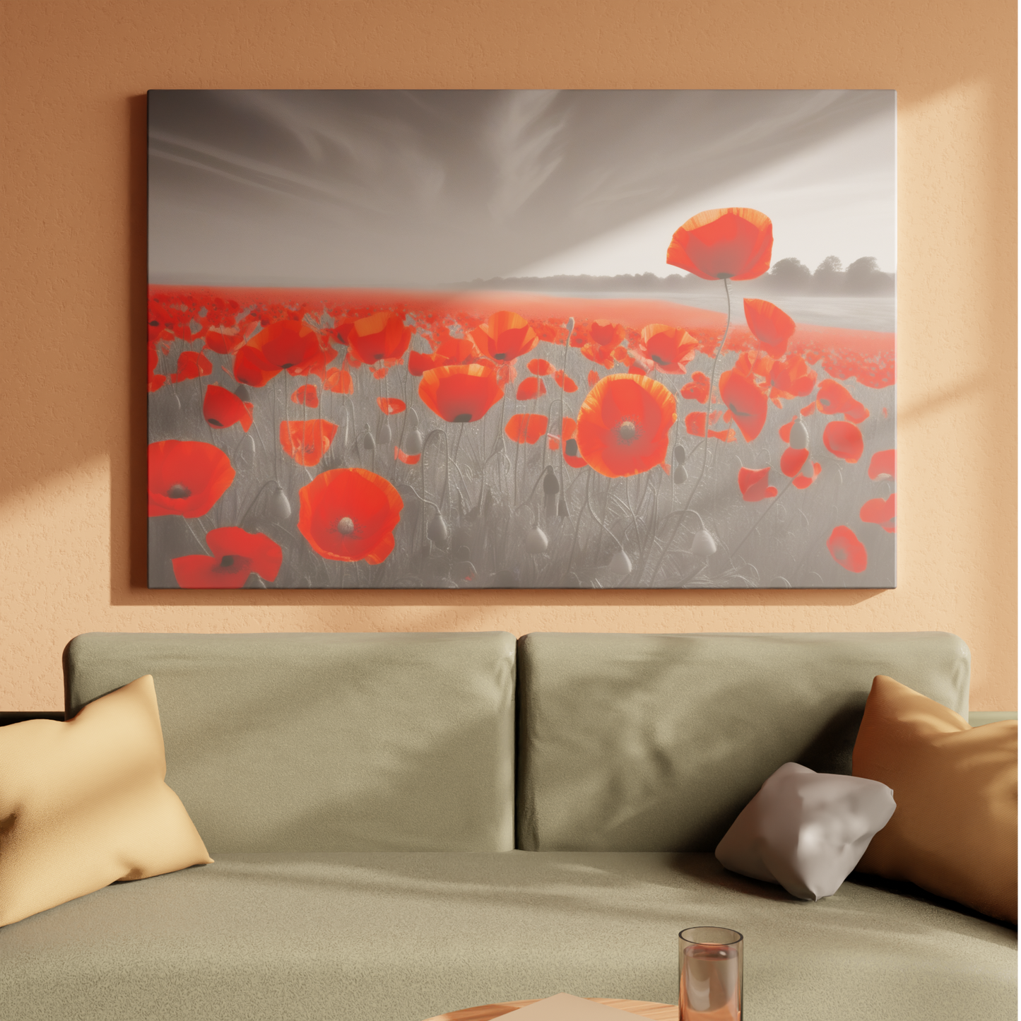 Poppies in Monochrome Dreamscape