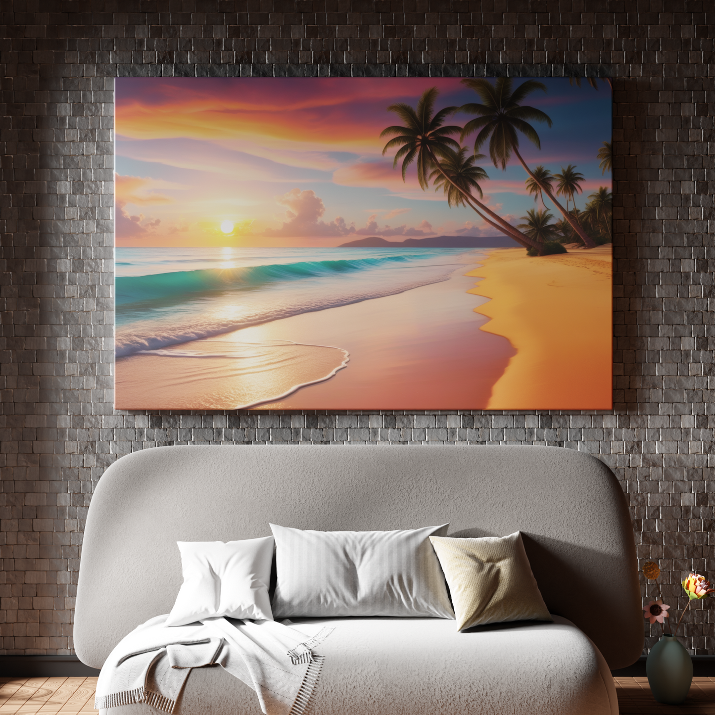Tropical Tranquility: Sunset on the Shore