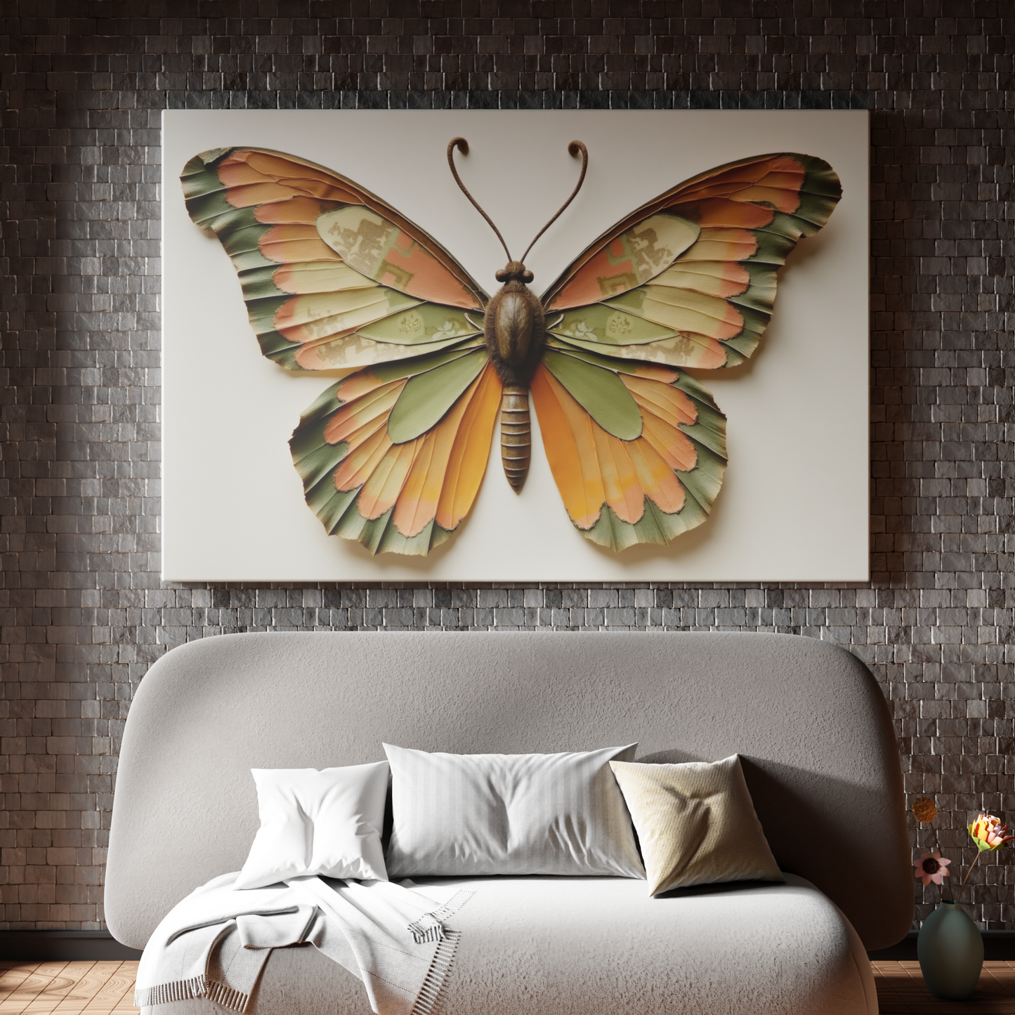 Vintage Elegance: Woven Butterfly