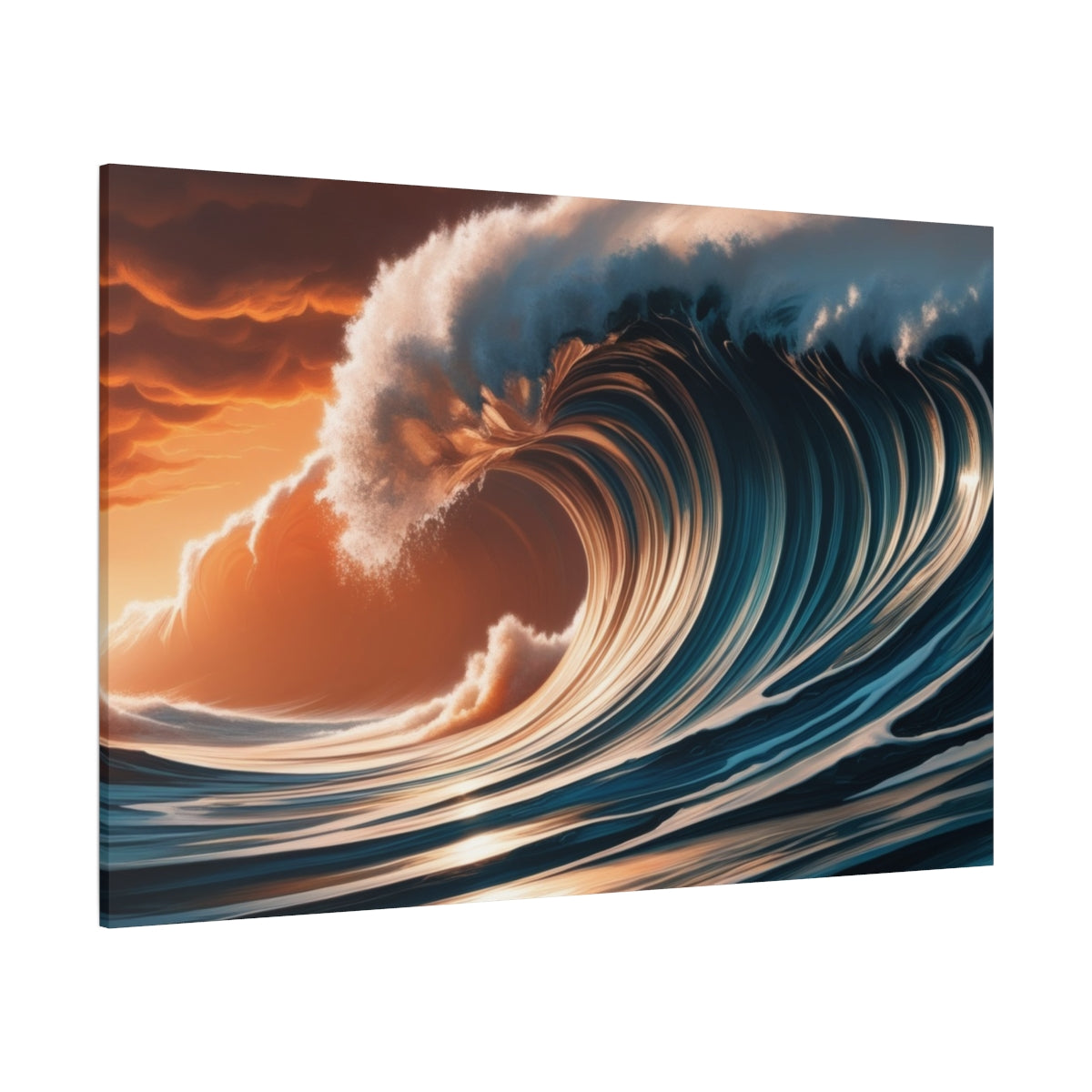 Majestic Ocean Surge at Sunset