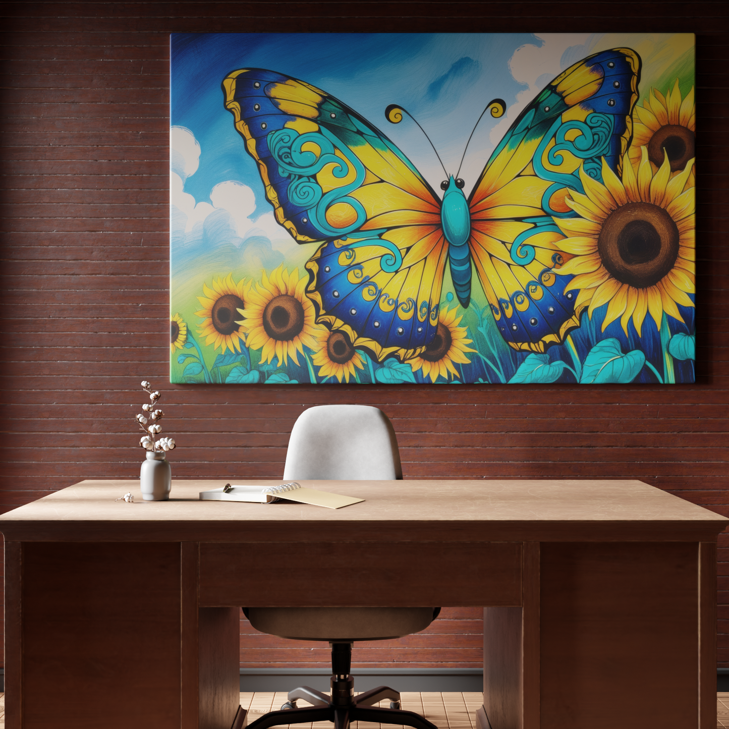 Butterfly Bliss Among Sunflowers