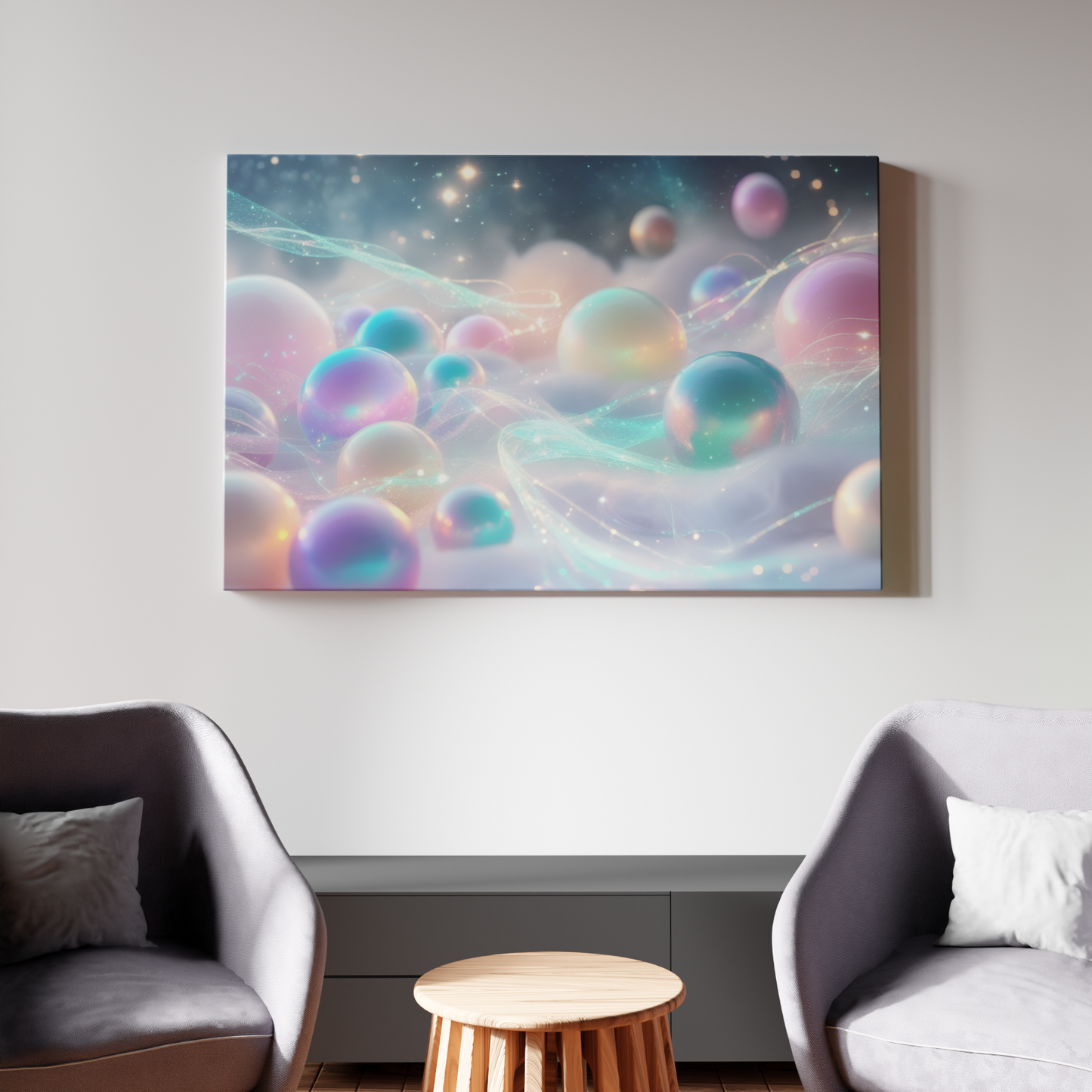 Dreamscape of Iridescent Orbs