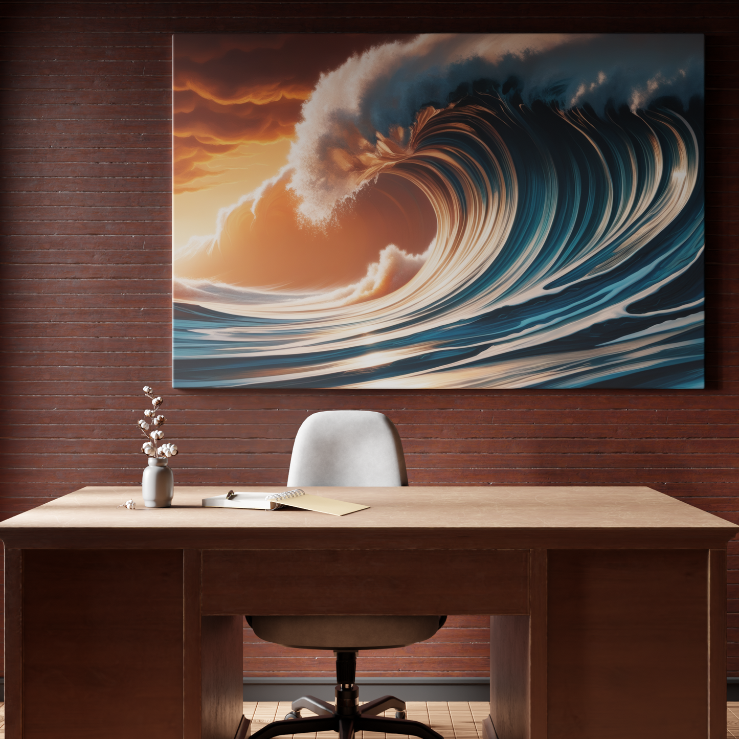 Majestic Ocean Surge at Sunset