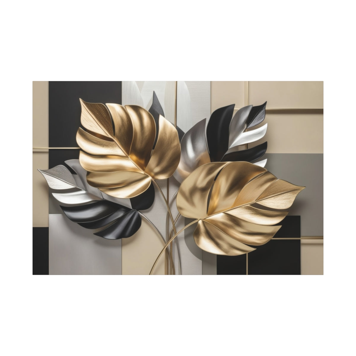 Golden Leaves on Geometric Canvas