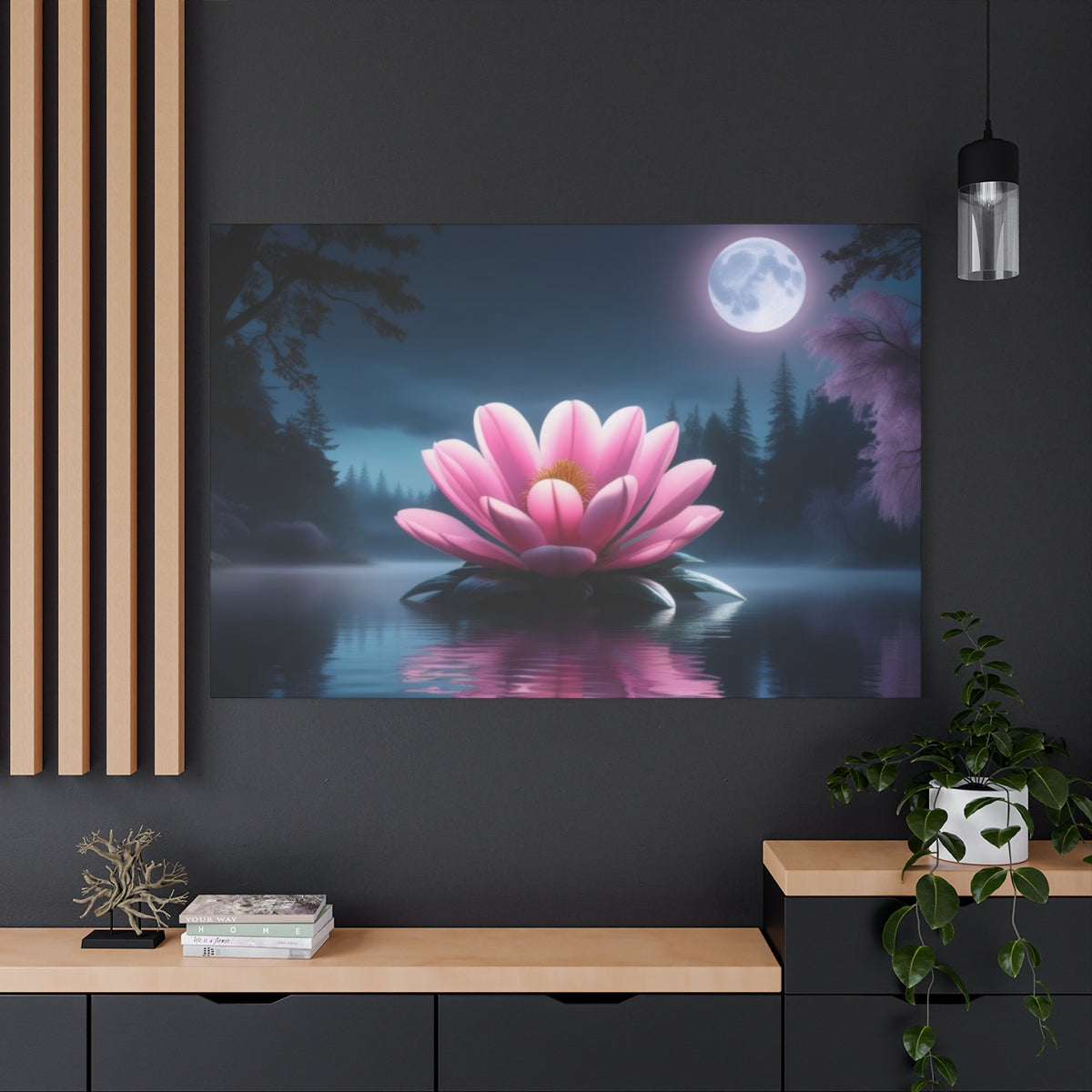 Moonlit Blossom on Tranquil Waters