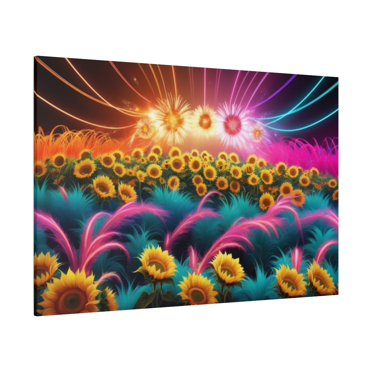 Neon Sunflower Symphony