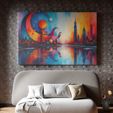 Cosmic Cityscape Reflections