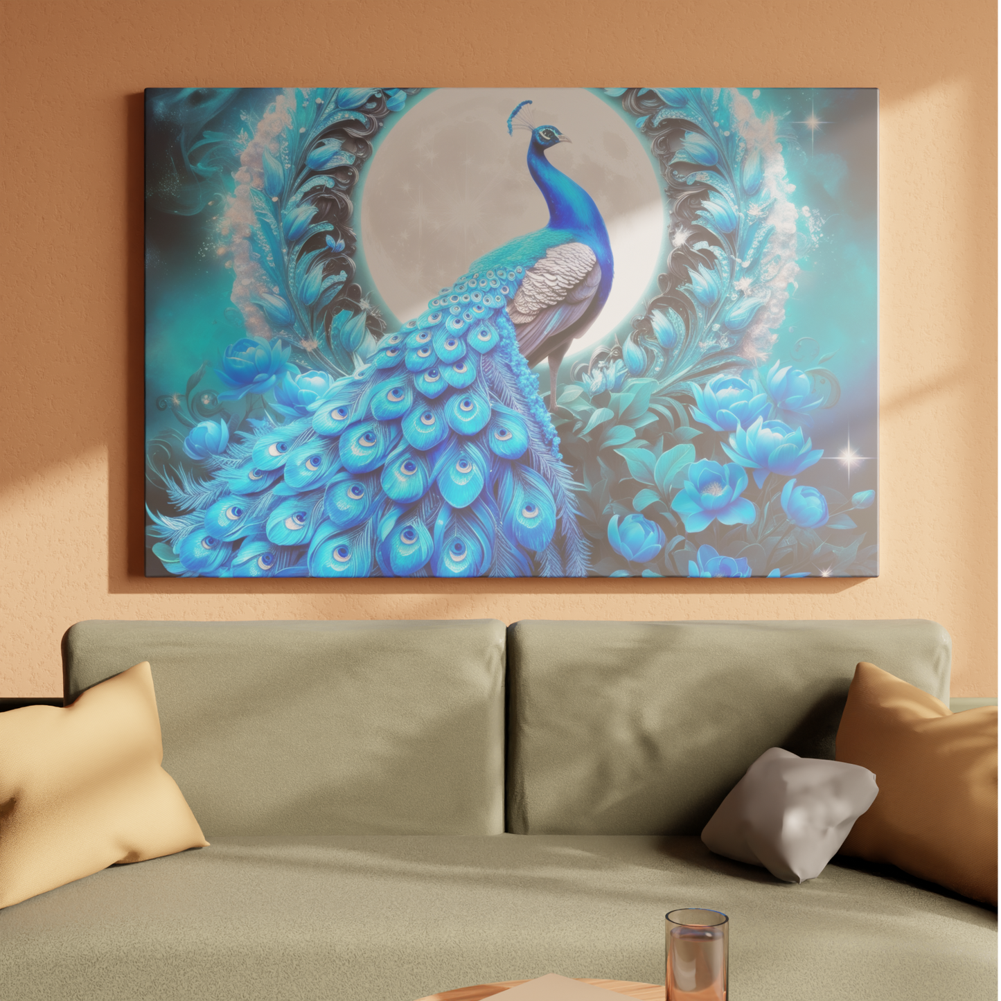 Mystical Moonlit Peacock