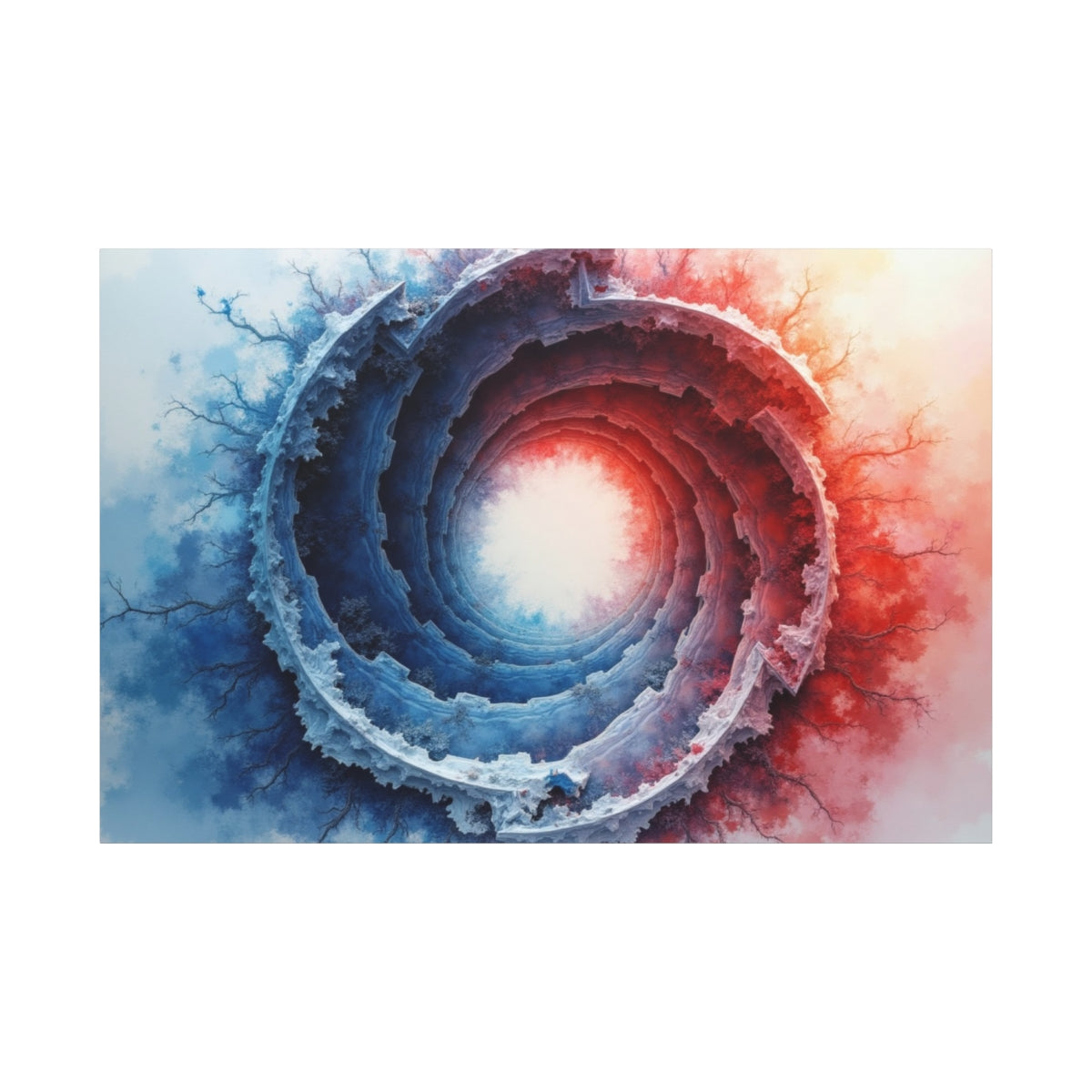 Spiraling Frost and Flame