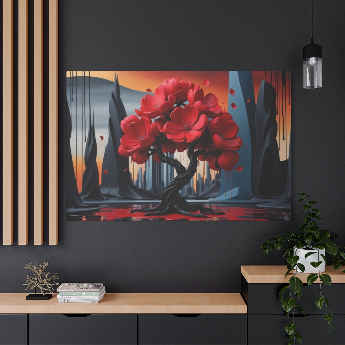 Crimson Blossom in a Surreal Realm