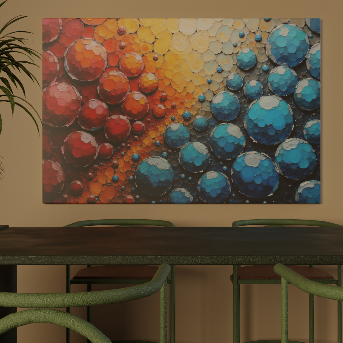Chromatic Spheres Collision
