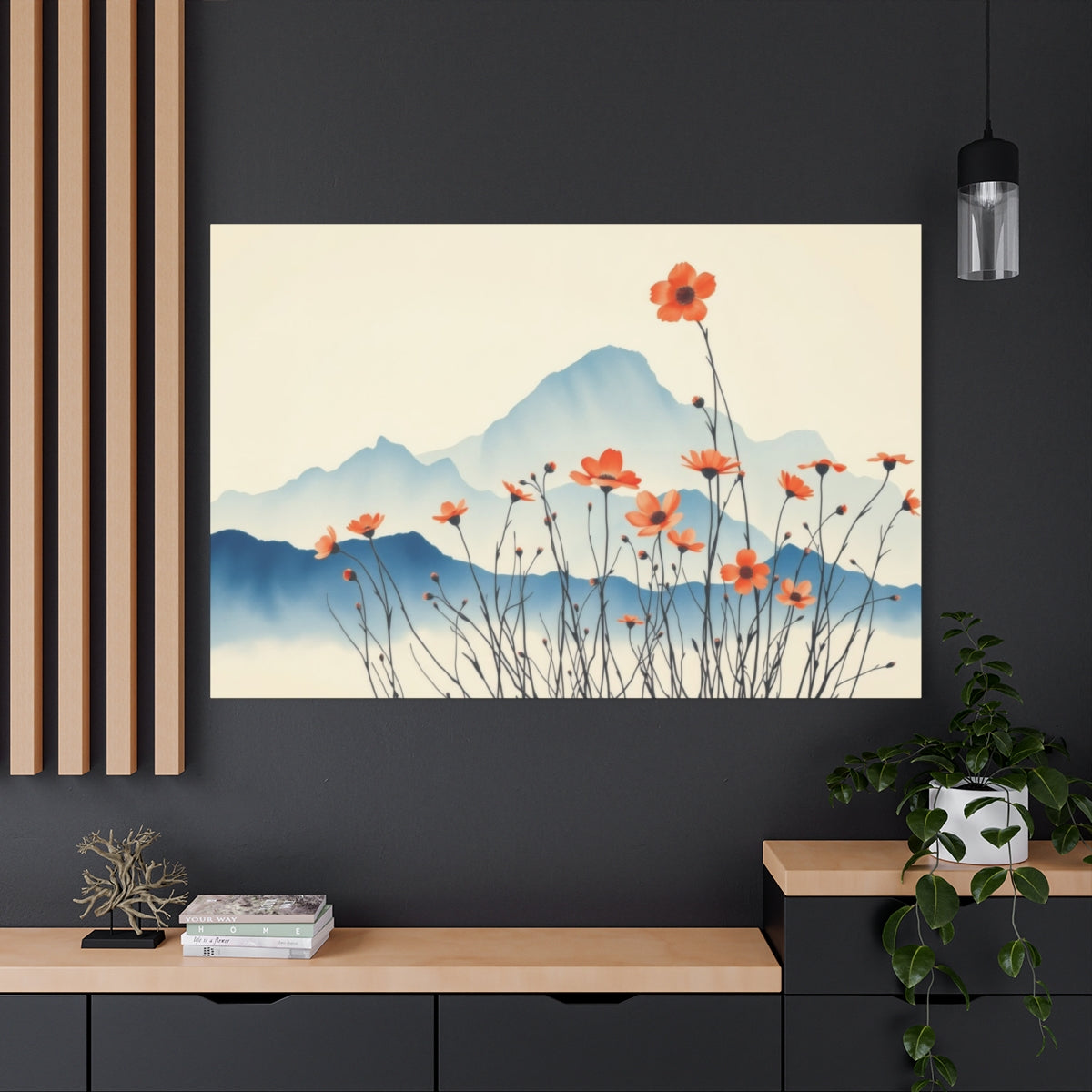 Blossoms Against Distant Peaks