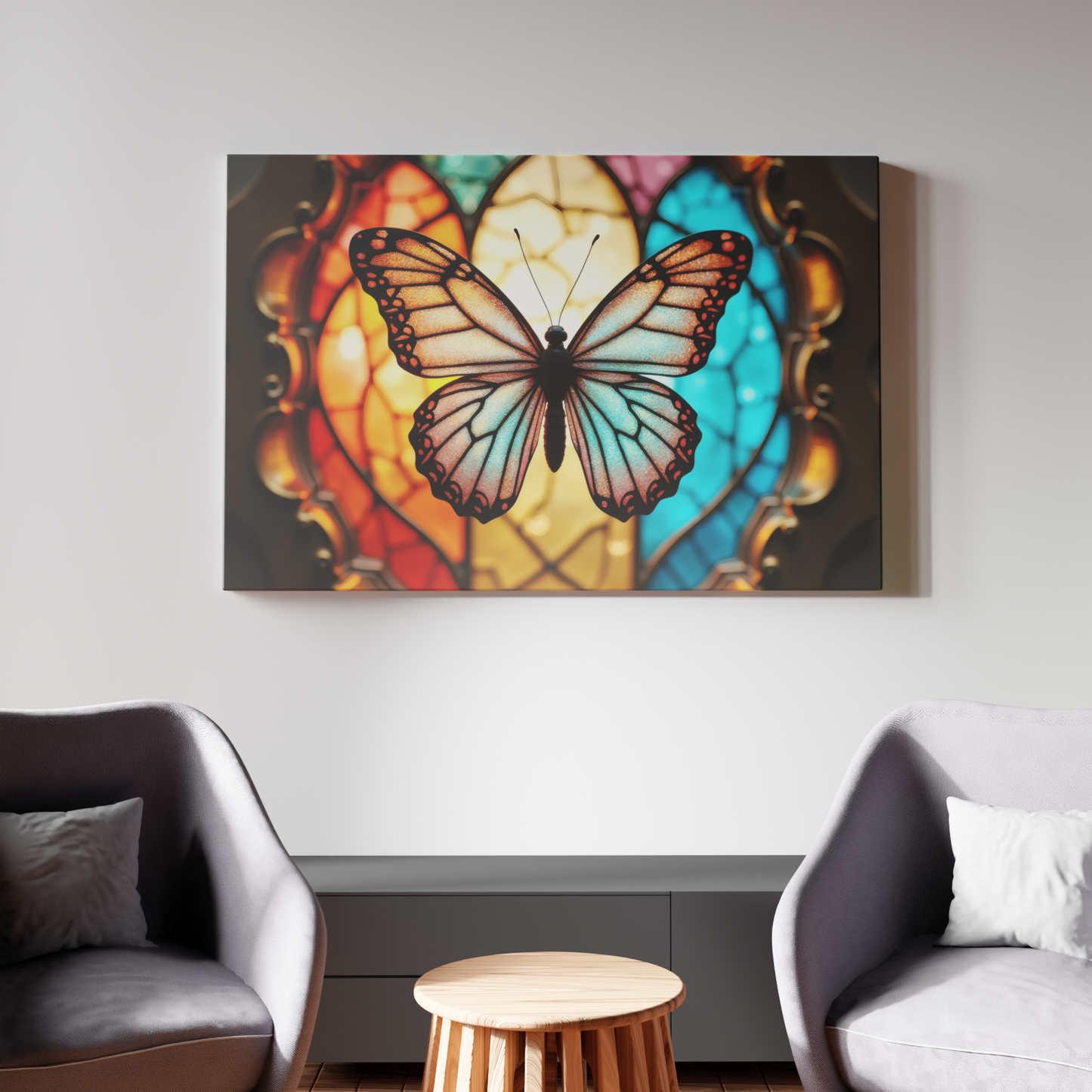 Symphony of Colors: Stained Glass Butterfly