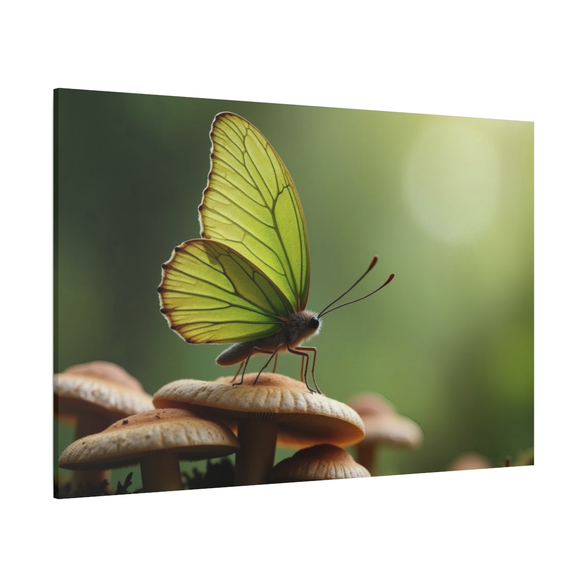 Butterfly Reverie on Forest Mushrooms