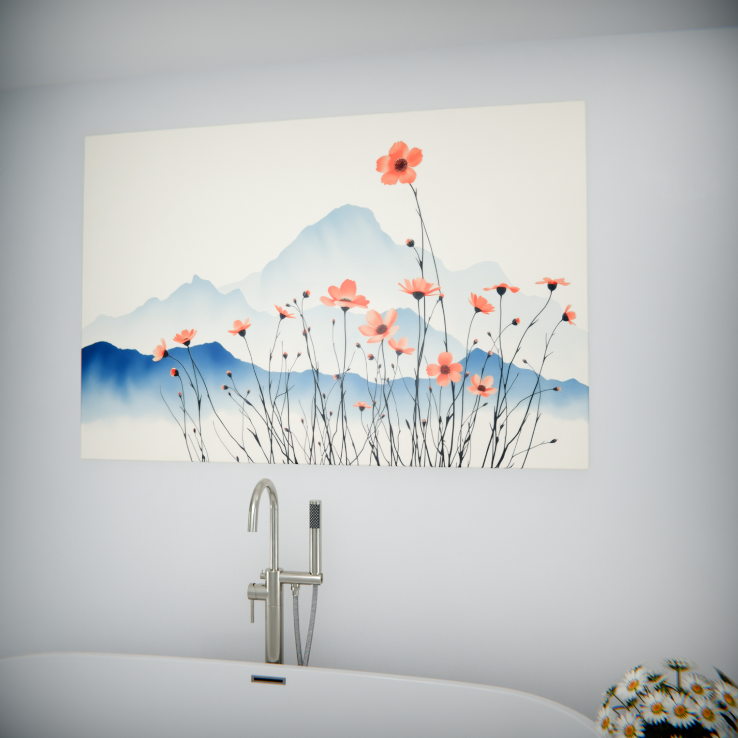 Blossoms Against Distant Peaks