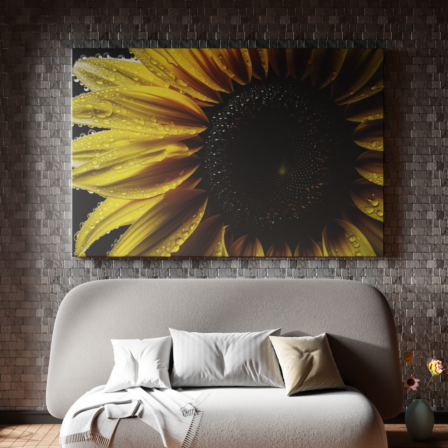 Sunflower in Dew