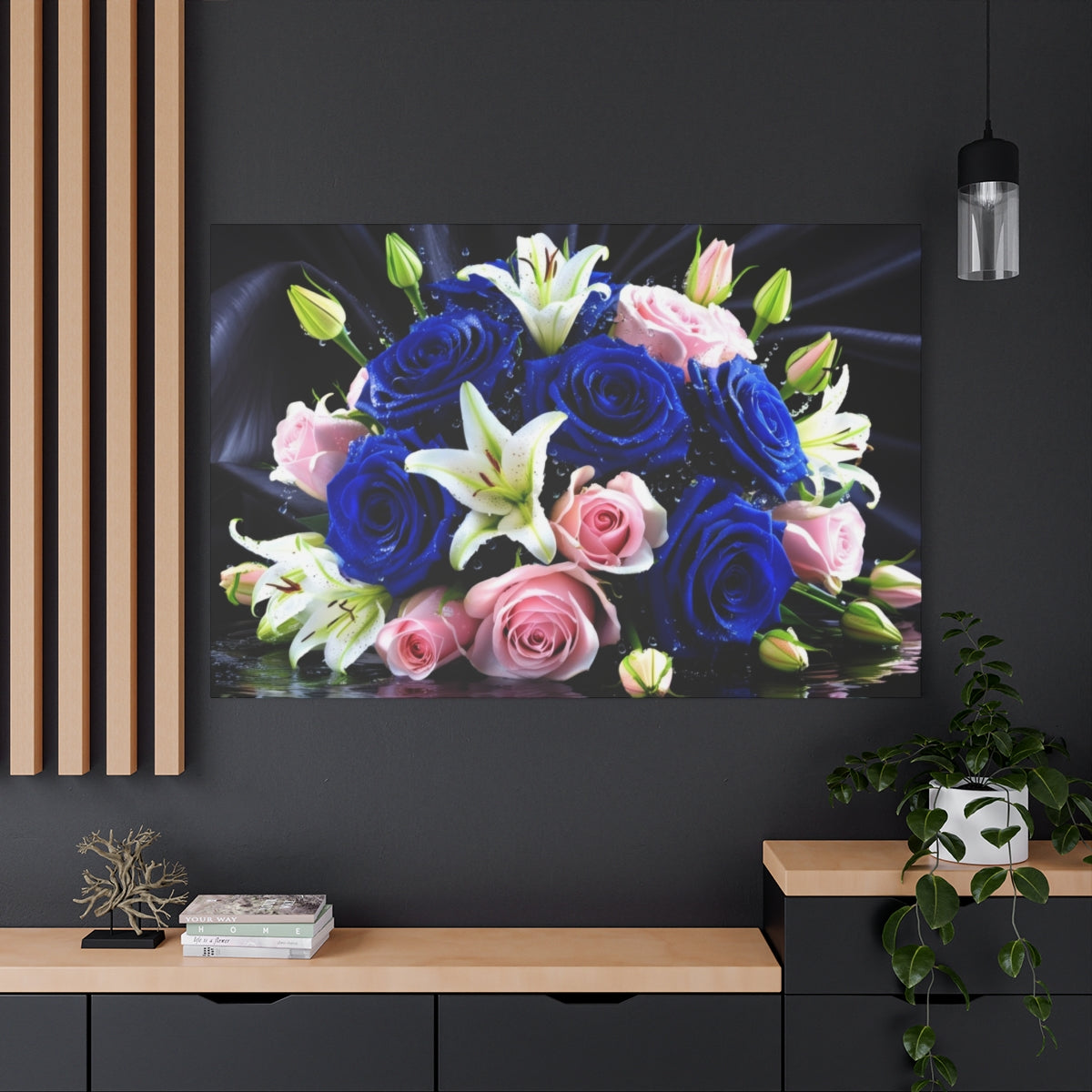 Floral Symphony of Blue and Pink